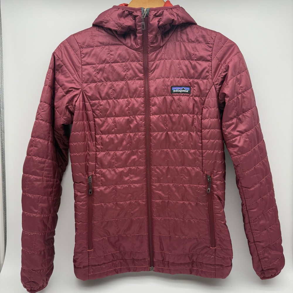 Patagonia Nano Puff Hoody Women's XS Burgundy PrimaLoft Puffer Jacket